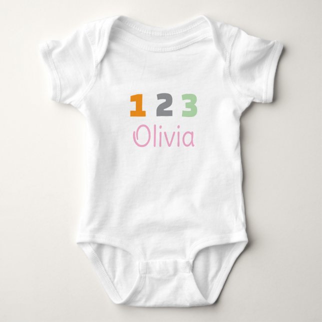 Personalized Triplets Outfit, Custom 1 2 3  T Shirt (Framsida)