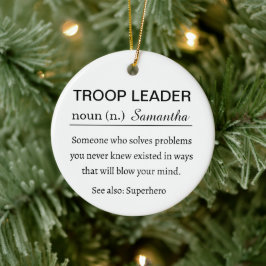 Personalized Troop Leader Definition Julgransprydnad Keramik