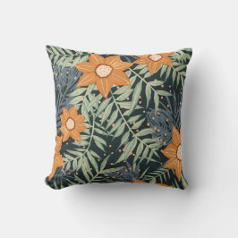 Personalized Tropical Floral Leaves Kudde
