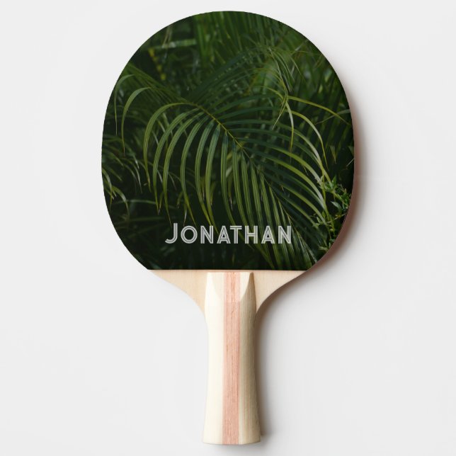 Personalized Tropical Green Leaves Pingisracket (Framsidan)