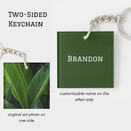 Personalized Tropical Leaves Minimal Men's Name