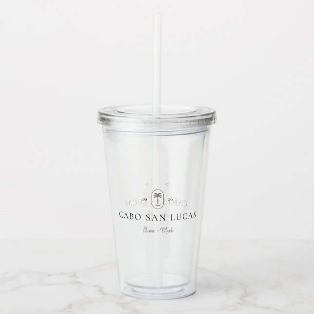 Personalized Tropical Wedding Destination Weekend Take Away Mugg (Framsida)