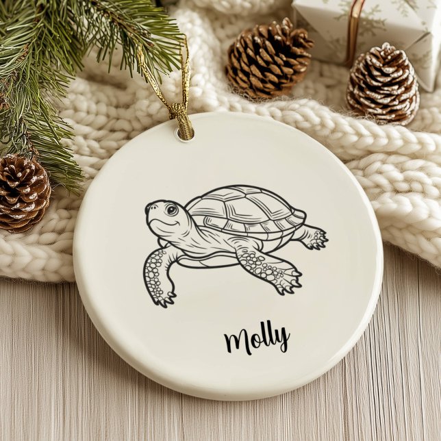 Personalized Turtle Christmas Julgransprydnad Keramik (Skapare uppladdad)