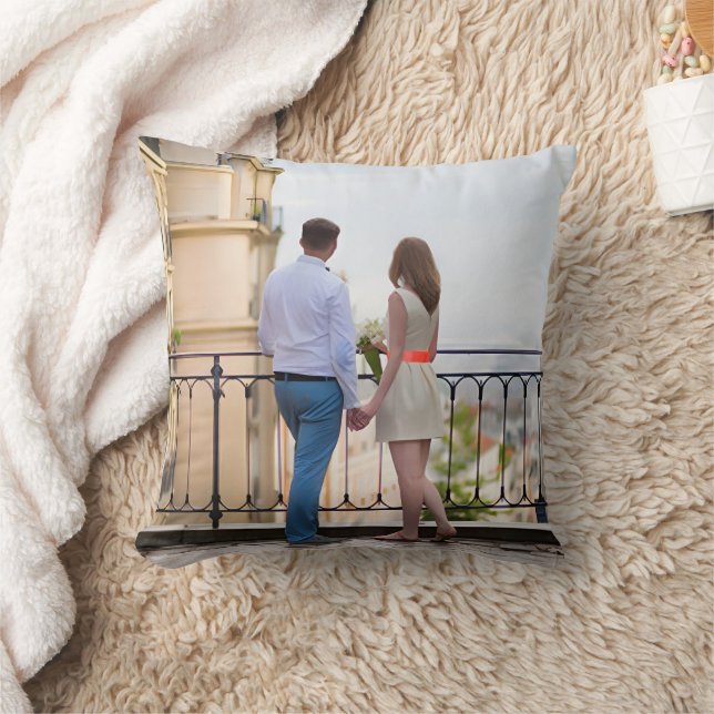 Personalized Two Photo Throw Pillow Kudde (Filt)