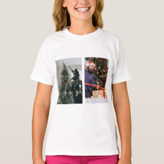 Personalized Two Sided Family Christmas Photo T Shirt