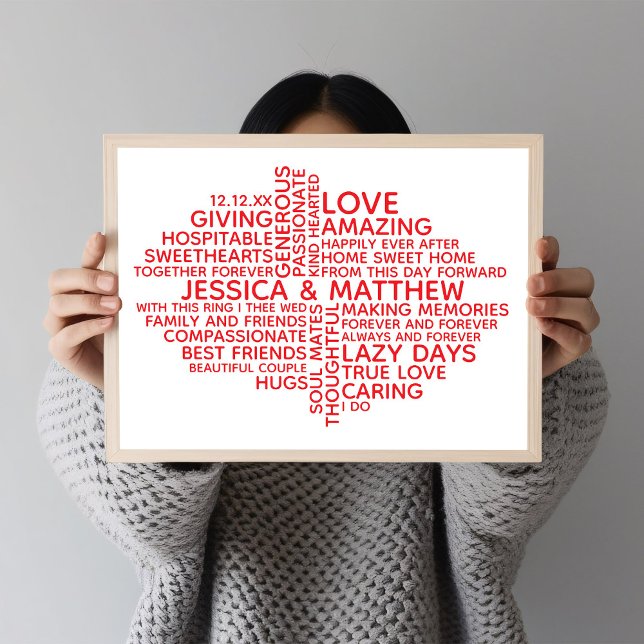 Personalized Typography Word Cloud for Couples Poster (Skapare uppladdad)