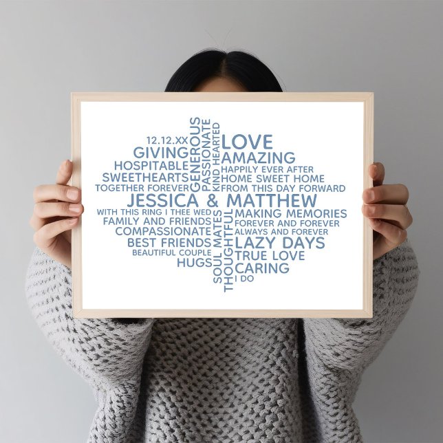 Personalized Typography Word Cloud for Couples Poster (Skapare uppladdad)