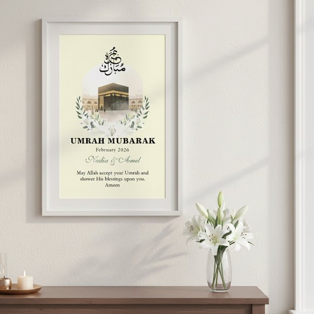 Personalized Umrah Mubarak Gifts & Islamic Wall Ar Poster (Skapare uppladdad)