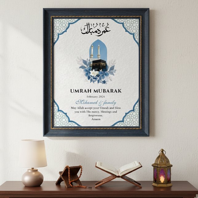 Personalized Umrah Mubarak Islamic Wall Art Poster (Skapare uppladdad)