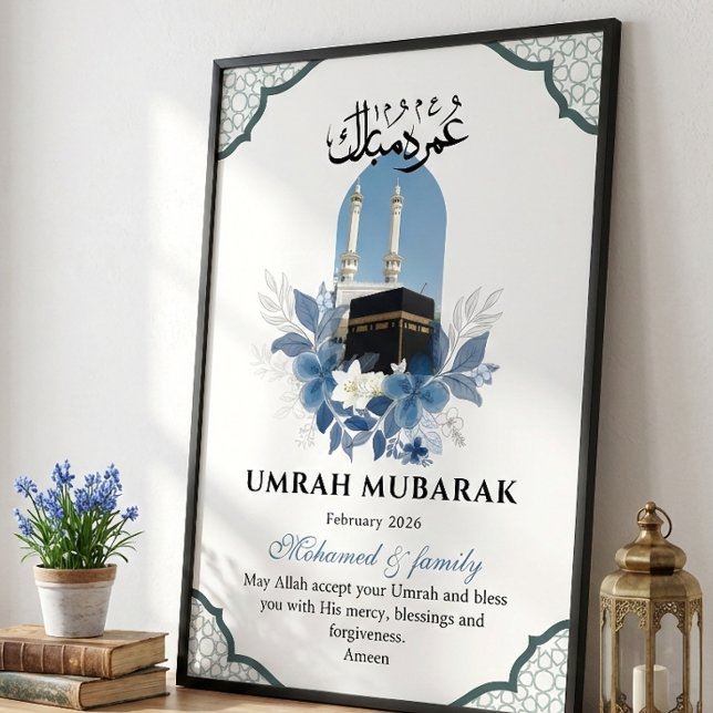 Personalized Umrah Mubarak Islamic Wall Art Poster (Skapare uppladdad)