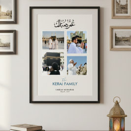 Personalized Umrah Mubarak Photo Collage Islamic Poster