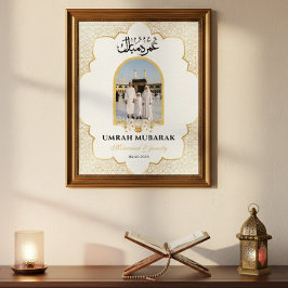 Personalized Umrah Mubarak Photo Poster Custom I