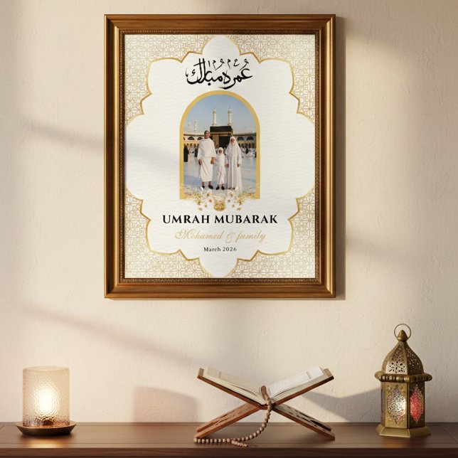 Personalized Umrah Mubarak Photo Poster Custom I (Skapare uppladdad)