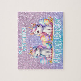 Personalized Unicorn Happy Easter Pussel