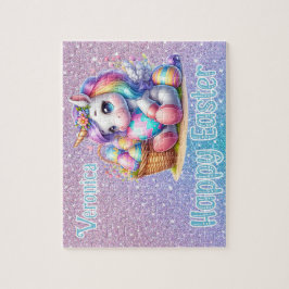 Personalized Unicorn Happy Easter Pussel
