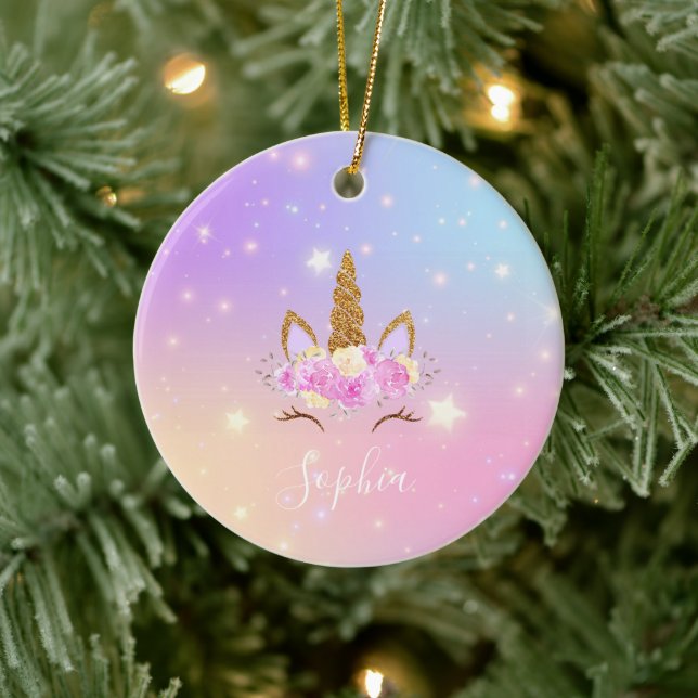 Personalized Unicorn Ornament for Girls (Träd)