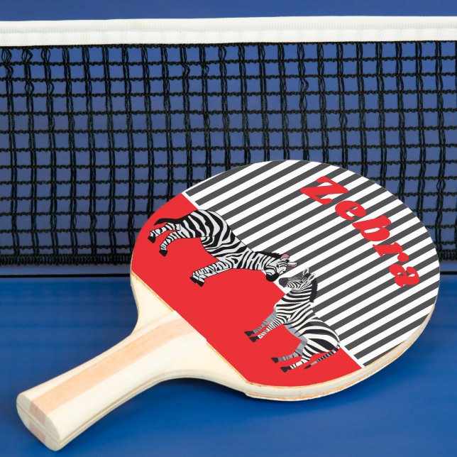 Personalized Unique background Zebra Red Black Pingisracket (Insitu)