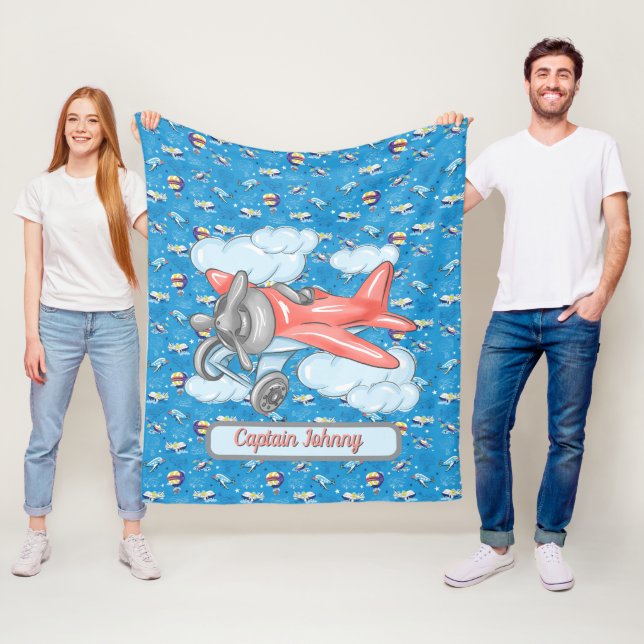 Personalized Up Up And Away Fleece Blanket (På plats)