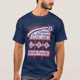 Personalized USA 250–Patriotic Retro Marquee T Shirt