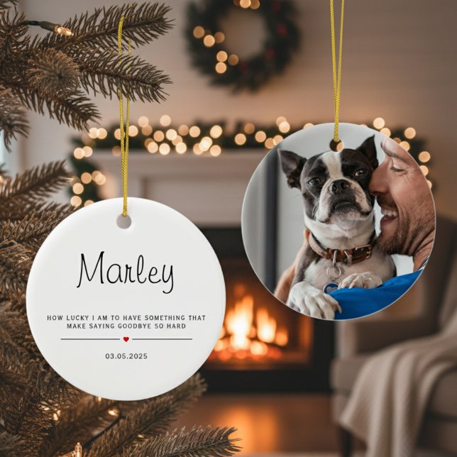 Personalized Using Pet's Photo & Name Julgransprydnad Keramik (Skapare uppladdad)
