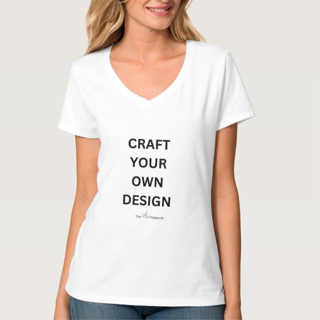 Personalized V Neck T-Shirt - Design Yourself (Framsida)
