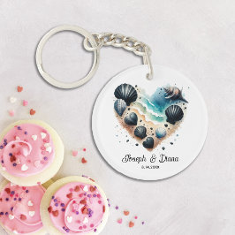 Personalized Valentine Anniversary Seashell Heart
