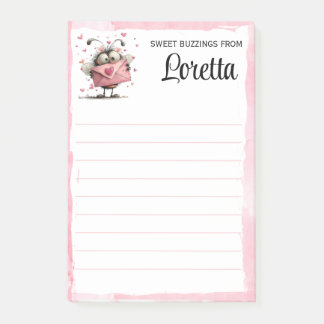 Personalized Valentine Bee Notepad Post-it Block