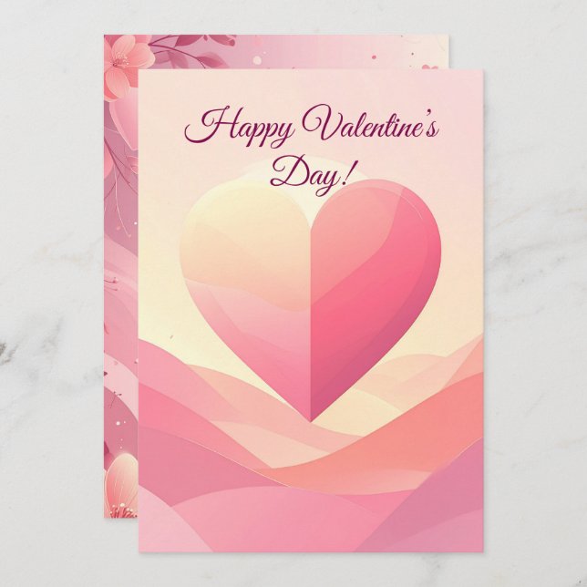 Personalized Valentine Card – Romantic Love Greeti Julkort (Fram/baksida)