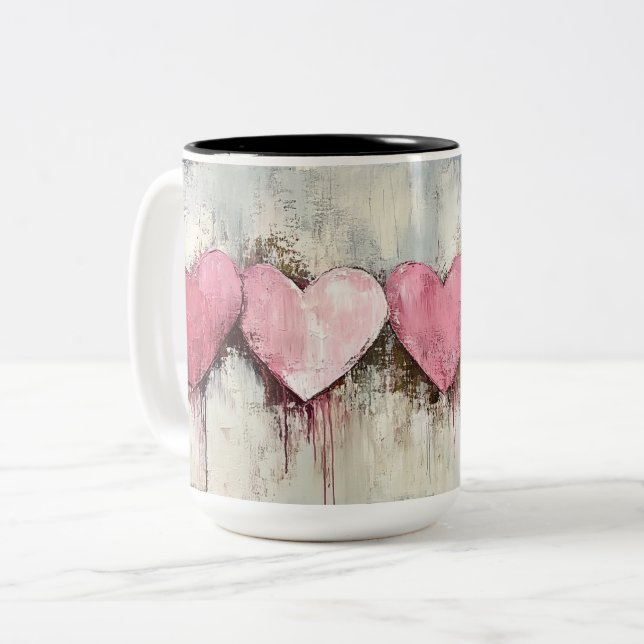 Personalized Valentine Coffee Mug, Custom Valentin Två-Tonad Mugg (Framsida vänster)