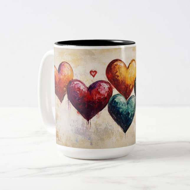 Personalized Valentine Coffee Mug, Custom Valentin Två-Tonad Mugg (Framsida vänster)
