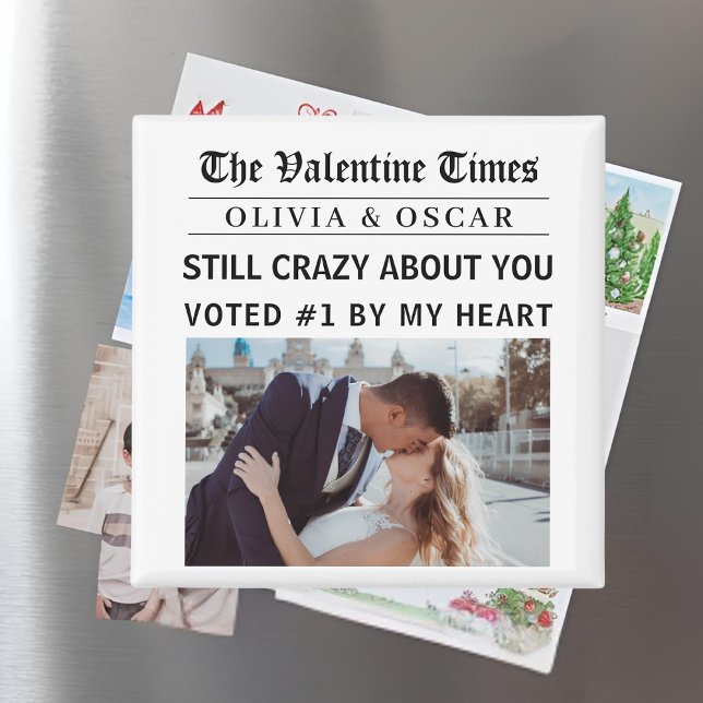 Personalized Valentine Newspaper  Magnet (Skapare uppladdad)