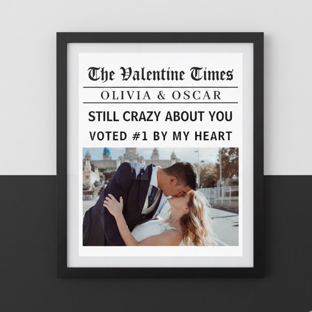 Personalized Valentine Newspaper Photo Poster (Skapare uppladdad)
