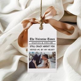 Personalized Valentine Newspaper Presentetikett