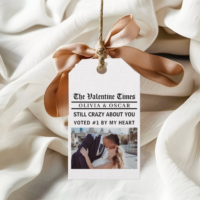 Personalized Valentine Newspaper Presentetikett (Skapare uppladdad)