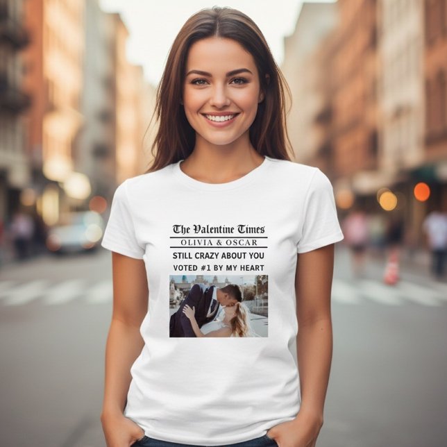 Personalized Valentine Newspaper  T Shirt (Skapare uppladdad)