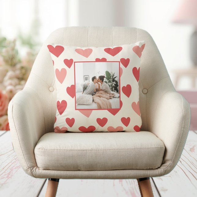 Personalized Valentine Photo Heart Throw Pillow Kudde (Skapare uppladdad)