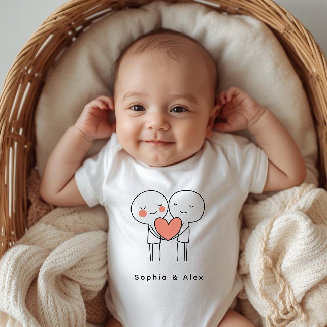 Personalized Valentine’s Couple Baby Bodysuit T Shirt (Skapare uppladdad)
