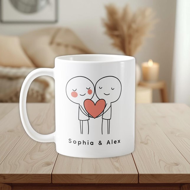 Personalized Valentine’s Couple Matching  Kaffemugg (Skapare uppladdad)