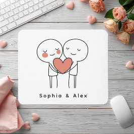 Personalized Valentine’s Couple Matching Mouse Pad Musmatta