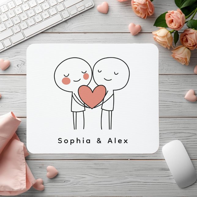 Personalized Valentine’s Couple Matching Mouse Pad Musmatta (Skapare uppladdad)
