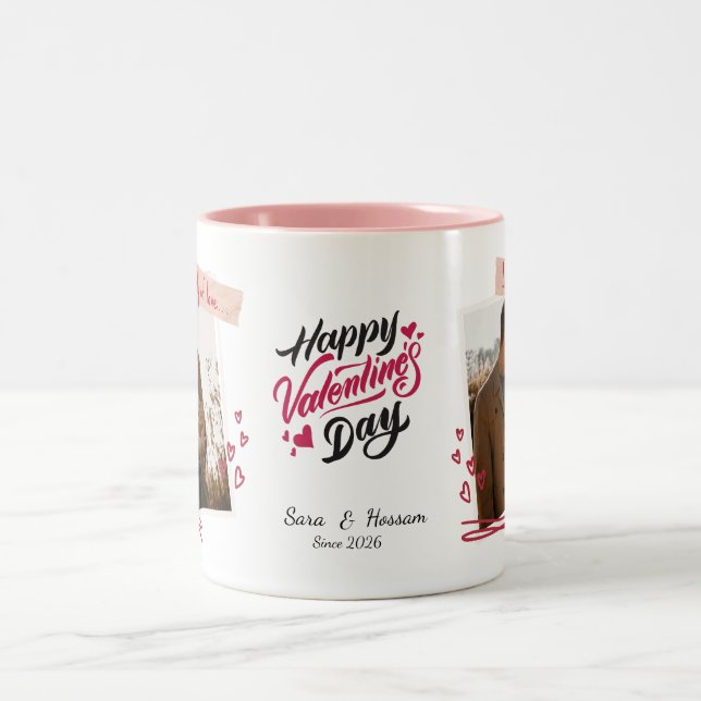 Personalized Valentine’s Day Mug | Custom Photo Två-Tonad Mugg (Center)