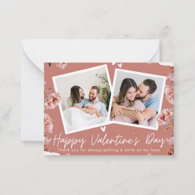 Personalized Valentine’s Day Photo Card | Custom C Anteckningskort (Framsida)
