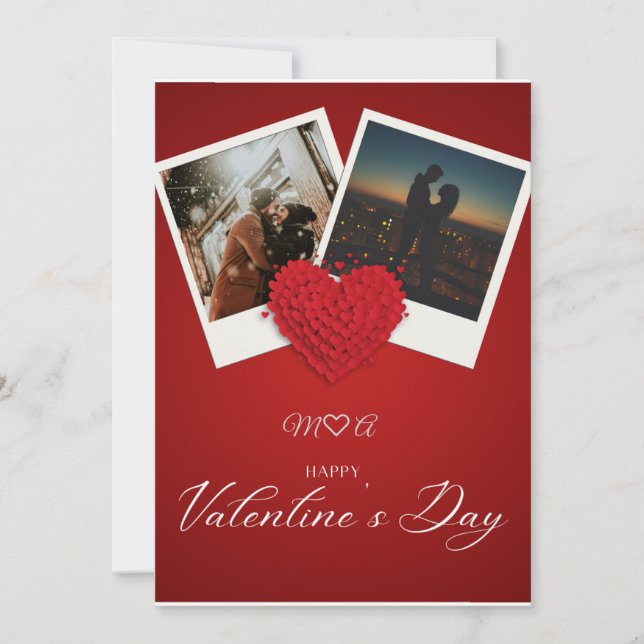 Personalized Valentine’s Day Photo Card | Custom L Inbjudningar (Framsida)