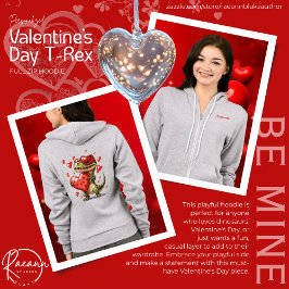 Personalized Valentine's Day T-Rex Full-Zip Hoodie T Shirt