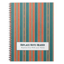 Personalized Vertical Stripe Teal Rust
