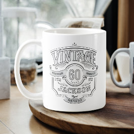 Personalized Vintage Aged To Perfection Birthday Kaffemugg
