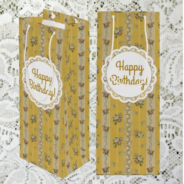 Personalized Vintage Antique Wallpaper Yellow  (Personalize it!)