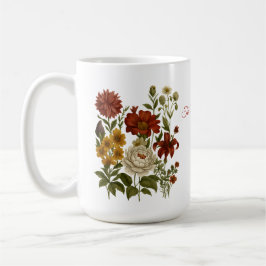 Personalized Vintage Floral Mug, Custom Name Gift Kaffemugg