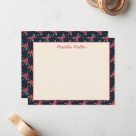 Personalized Vintage Floral Note Card Anteckningskort