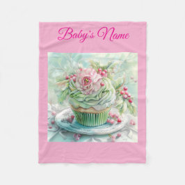 Personalized Vintage Pink Christmas Baby Blanket Fleecefilt